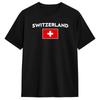 Мужская футболка Флаг Швейцарии Suisse Swiss Schweiz Бело-красная Хлопок Топы Хипстер Короткий рукав Круглый вырез Уникальная футболка