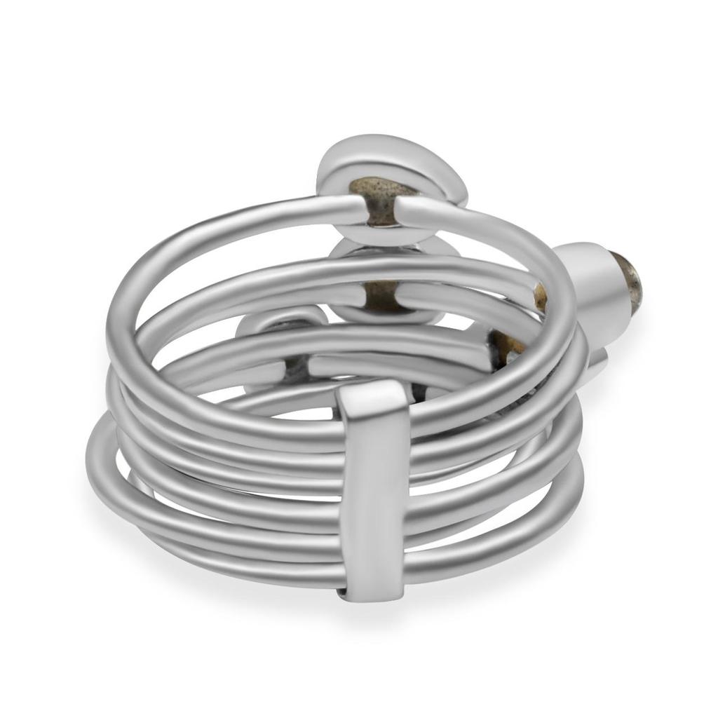 Кольцо из натурального лабрадорита, твердое серебро 925 пробы, штабелируемое, для женщин и девочек