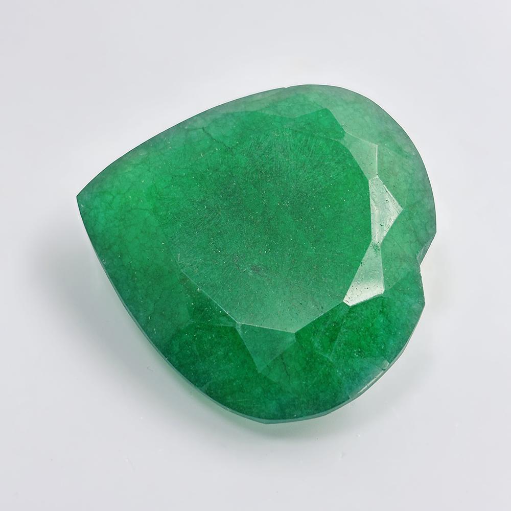 Natural Green Emerald Loose Gemstone 240 ct Heart Shape Flawless for Jewelry Making and Crafts