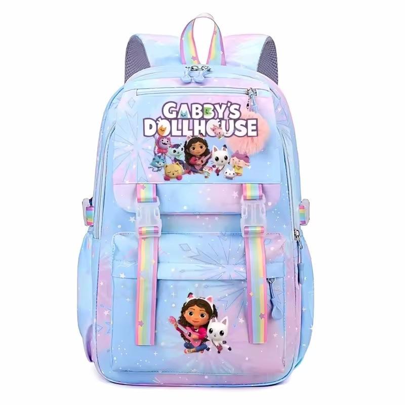 New Gabby Dollhouses School Backpack For Girls Kawaii Cartoon School Bag Cute Girls School Supplies Kids  44*30*22cm