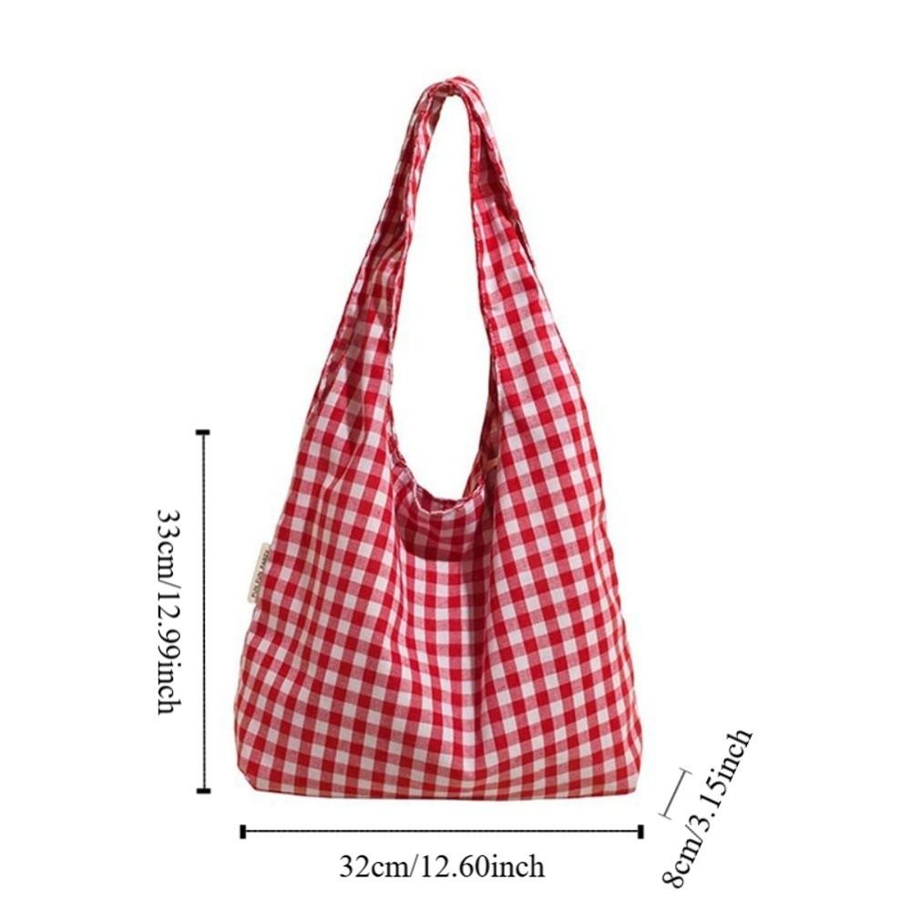 Large Capacity Single Shoulder Bag Lightweight Women's Handbag Plaid Underarm Bags  Spring Summer