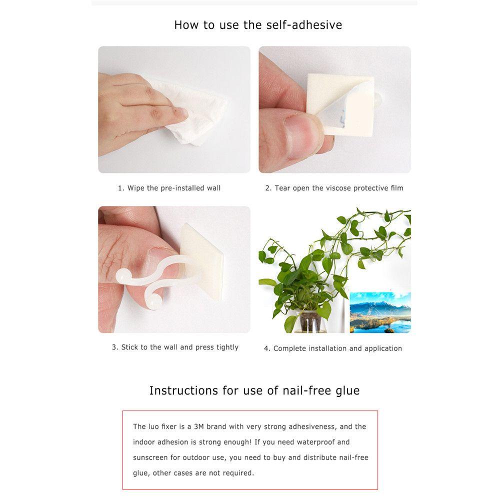 10/50PCS Invisible Climbing Wall Sticky Hook Greenhouse Bracket Wall Vines Rattan Clamp Plant Clip