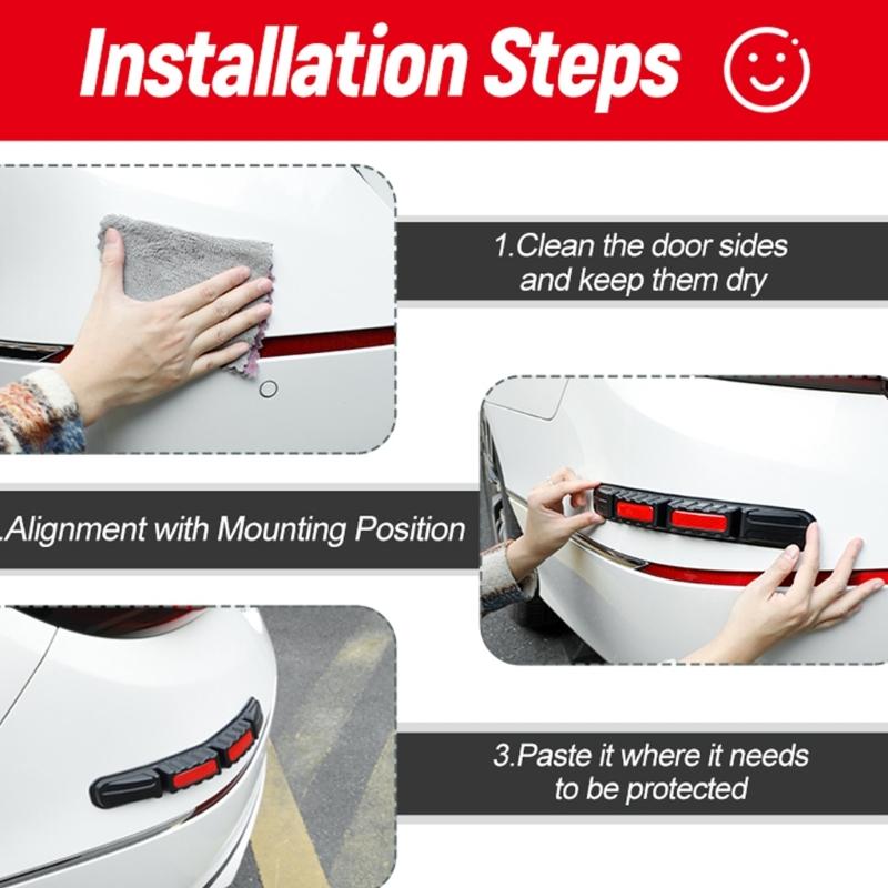 1 пара Защитные полоски на бампер автомобиля Светоотражающая Антицарапная лента Клейкая TPU Защита для защиты автомобиля от столкновений