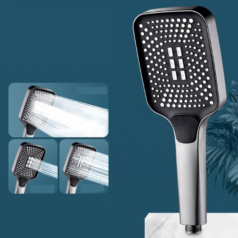 Modern Square Shower Head High Flow 4 Spray Pattern Handheld Shower Universal