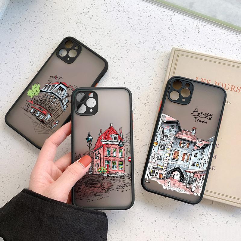 Travelling world travel Street painting Phone Case For Iphone 15 14 13 11 12 Pro Max 7 8 PLUS SE2 X XS XR Hard Matte Back Cover