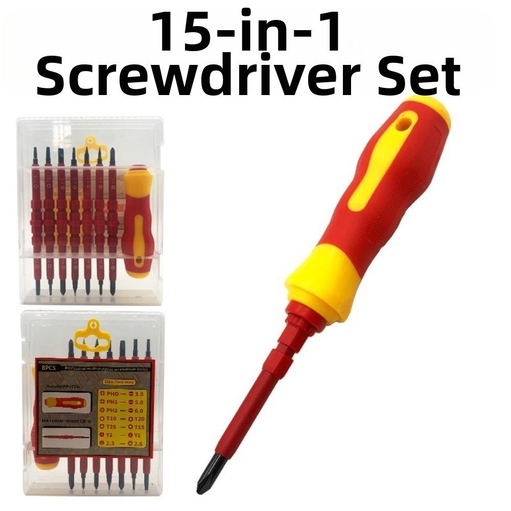 15 in 1 Screwdriver Set 1000V Insulated Insulated Electrical Tools for DIY Projects