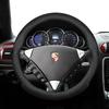 Подходит для Porsche Ультратонкая Дышащая Кожаная Накладка на Руль Подходит для Casenne 996 Macan 957 Volante Boxster 986 718 Alcantara 997