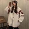 Baseball Jacket Women Vintage Korean Fashion Streetwear Autumn Aesthetic Bomber Black Jackets Oversized Heavy College