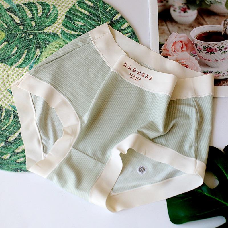 Soft Underwear High Elasticity Plus Size Panty Women's Mid-waist Comfortable Panties Package Hip Breathable Striped Bottoms
