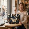 Vintage Moth Pattern Tote Bag Large Capacity Casual Daily Shoulder Handbag for Outdoor Shopping Travel