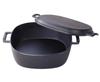 Black Inner Dimensions 22 X IH Nanbu Ironware 21080 Two-Handed All-Purpose Pot, Baking, 22cm, Compatible,