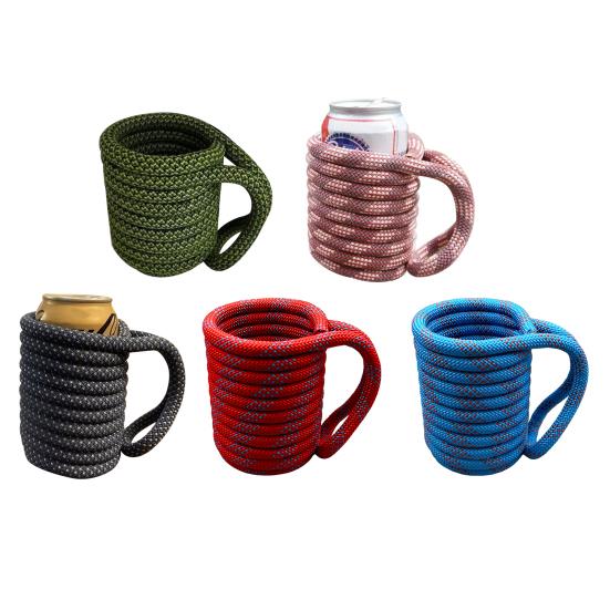 Веревка для скалолазания, чашка с рукавом, охладитель, изолированный держатель для пивной бутылки, веревка ручной работы, подарок для альпинистов, подходит для банок на 12 унций, для бутылок с высокими банками на 16 унций