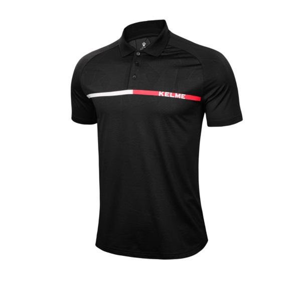 KELME 8153Pl1005 Спортивная Повседневная Рубашка-Поло Черная