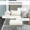 Garden Chair with Footrest and Padded Cushions, in Rattan and Steel, 64x82x89 cm, Grey and Cream