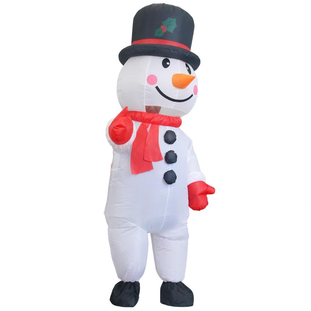 Надувной костюм Снеговика для трансграничных вечеринок - Забавный Косплей-Маскот для Рождественской и Хэллоуинской вечеринки