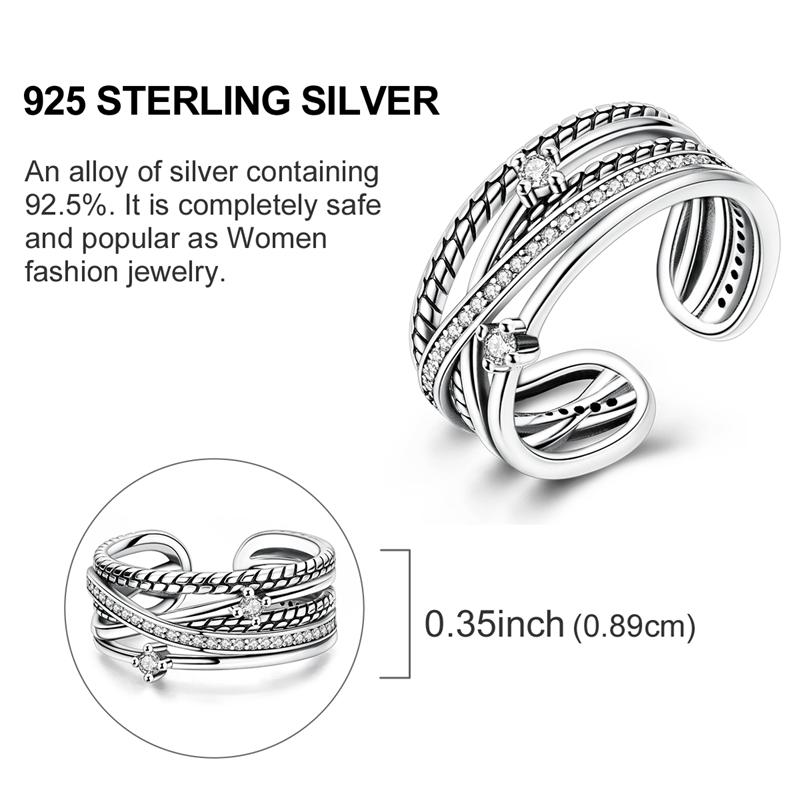 Original Rings 925 Silver Simple Sparkling Heart Bow Dragon Firefly Star Moon Ring for Women Girls Wedding Jewelry Gift