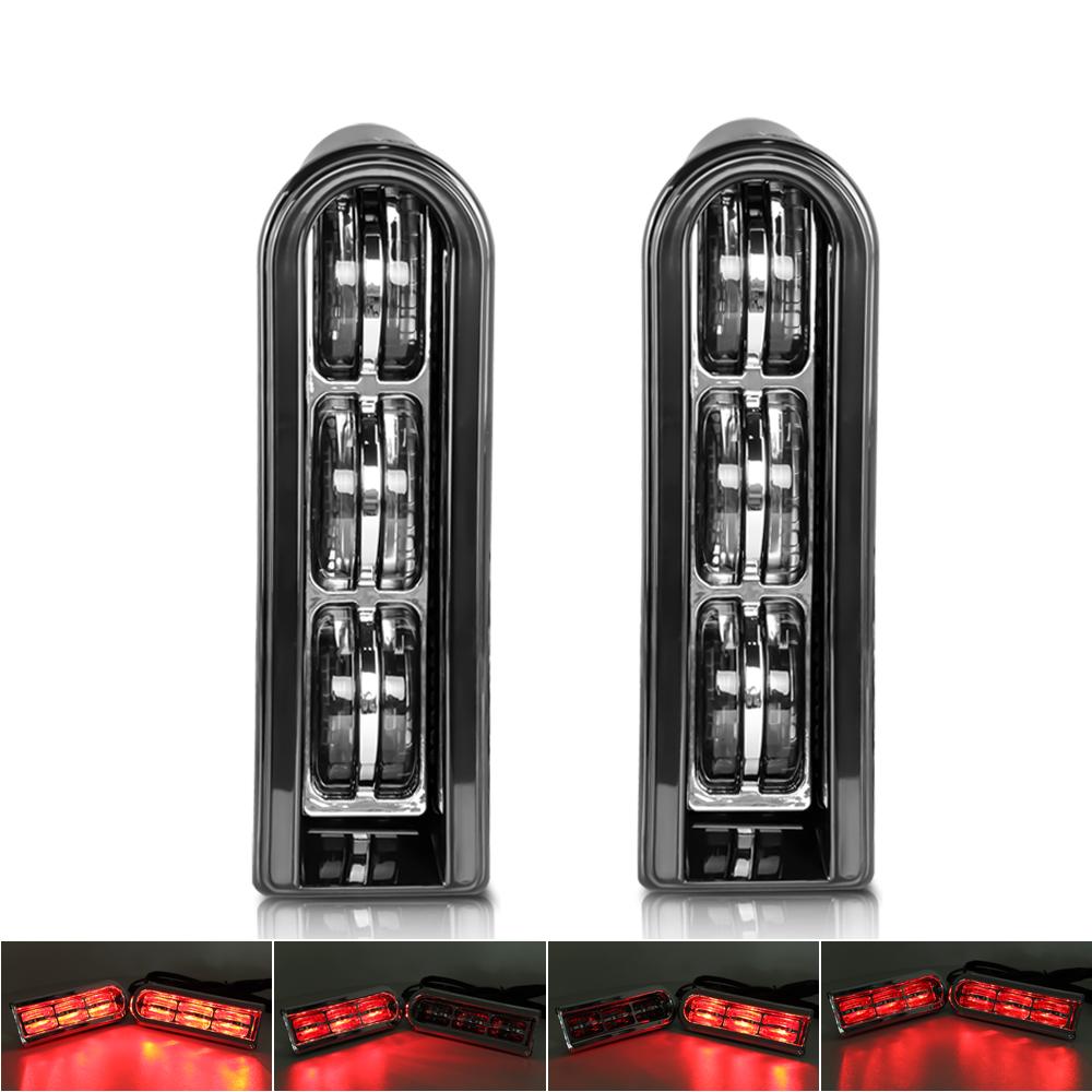 Для Harley Touring Road King Road Glide Electra 2014-2022 Черный хромированный кофр Accent Filler Insert Support LED Light