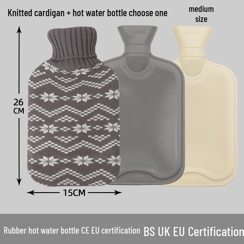 Explosion-Proof Hot Water Bottle: Rubber Design for Stomach and Feet, Long-Lasting Warmth