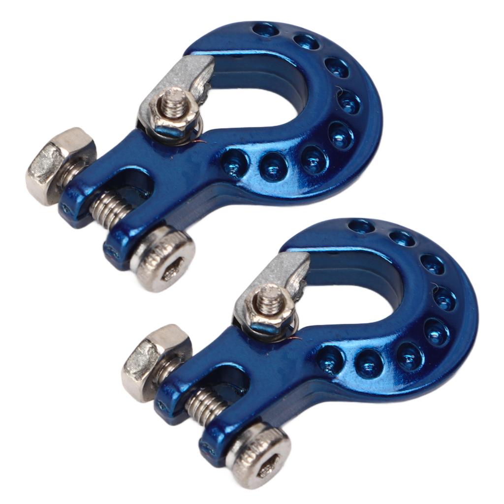 2Pcs RC Trailer Hook Aluminum Alloy Sturdy RC Climbing Car Hook for 1/10 Remote Control Cars Blue