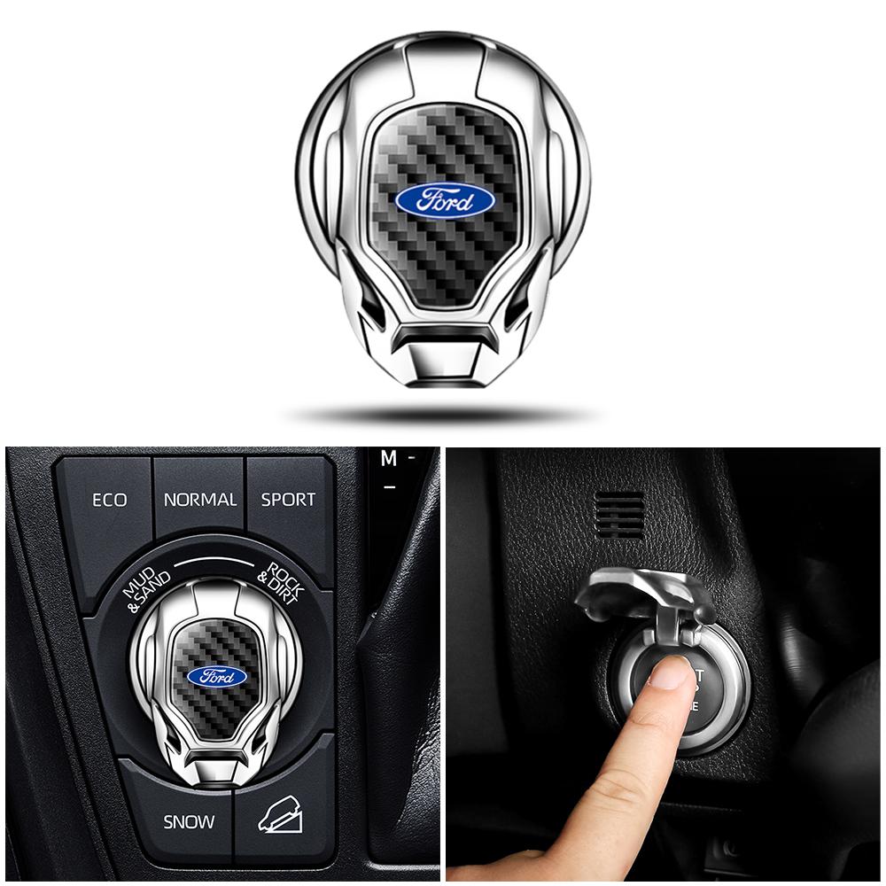 Aluminum Car Engine Start Stop Switch Button Cover For Ford Focus Fiesta ST Line Mondeo Auto Interior Tuning Parts Accessories