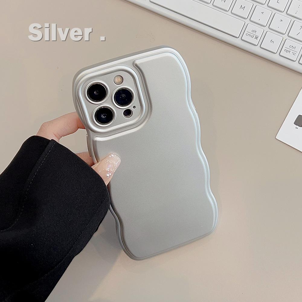 Подходит для чехла для мобильного телефона Apple 17 iPhone16 Высококлассный сенсор 11 Гальванизированный серебристый 14 Promax Волна 12 Однотонный 15