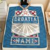 Custom Name,Croatia Printed Flannel Blanket, soft throw for bedroom sofa, washable, Christmas present, great gift.