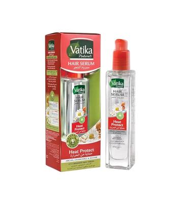 Vatika Naturals Сыворотка для волос с термозащитой (47мл) | Натуральные экстракты арганы, ромашки и кунжута | Улучшенная термозащита для волос