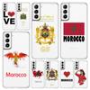 Чехол для телефона с футбольным флагом Марокко для Samsung Galaxy S23 S22 Ultra S20 S21 FE 5G S10 S10E S9 S8 Plus 4G, мягкая прозрачная задняя крышка Couqe