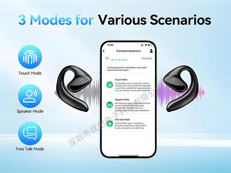 Bluetooth-наушники с ИИ-переводом, долгим временем работы от аккумулятора, активным шумоподавлением, сверхдолгим режимом ожидания и постоянным бесплатным переводом