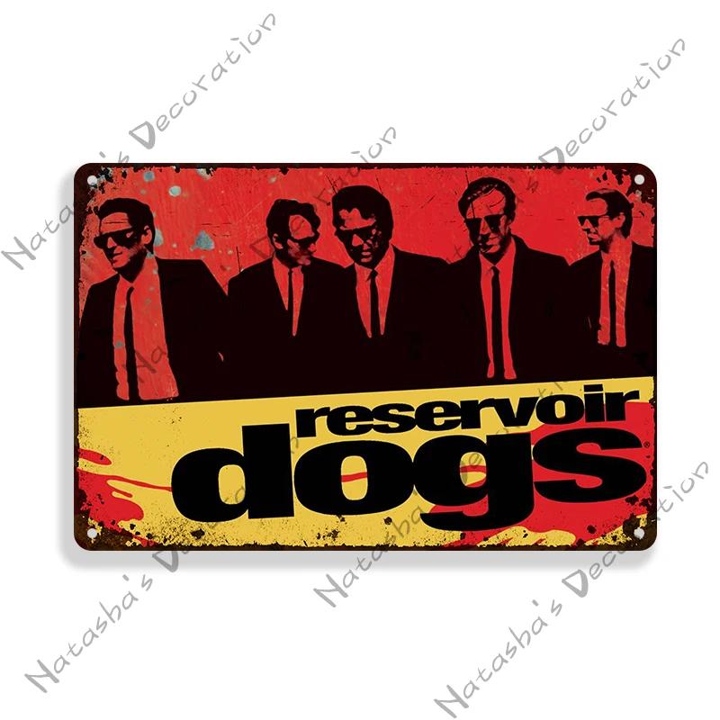 Бешеные псы Постер Классический фильм Металлический постер Винтажная металлическая вывеска Бар Дом Гараж Настенный декор Металлическая табличка Индустриальный декор