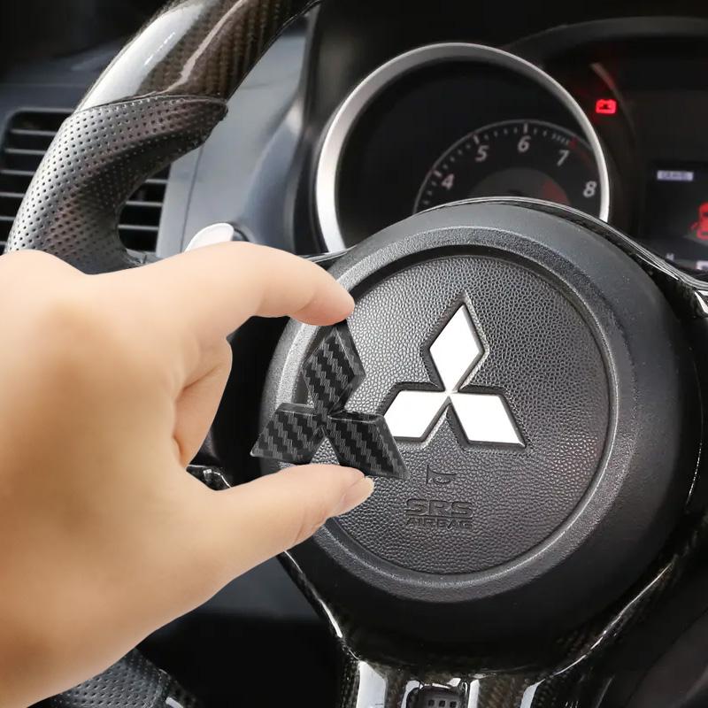 1PCS 46mm For Mitsubishi ASX Ralliart Lancer Cordia Pajero Outlander Eclipse L200 Car Steering Wheel Center Sticker Emblem Badge