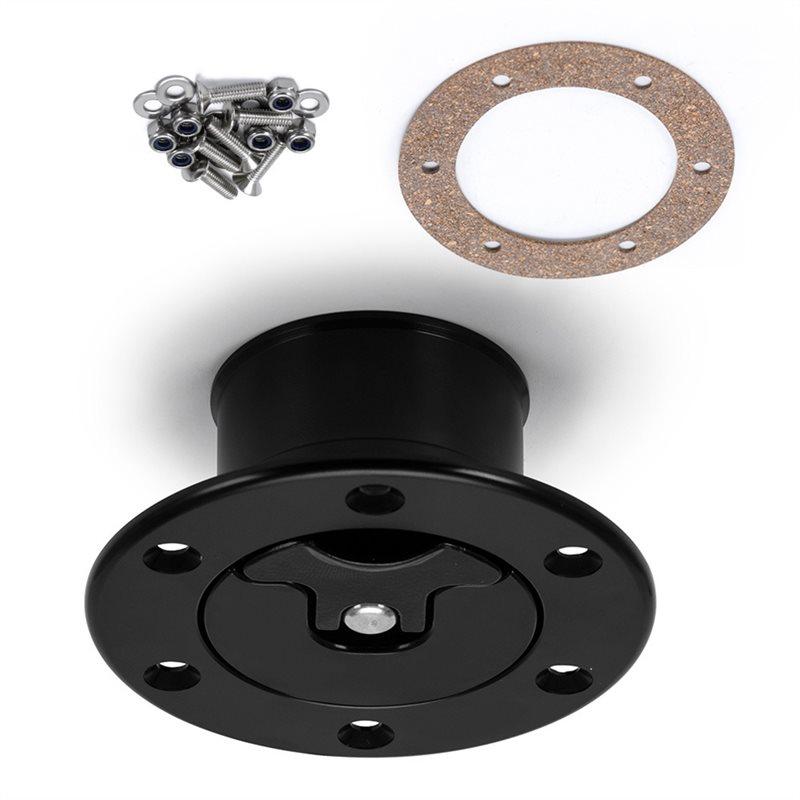 New Aluminum Billet Fuel Cell/6 Bolt Surface Oxidation Fuel Surge Tank Cap Flush Mount ID 35.5Mm Openings