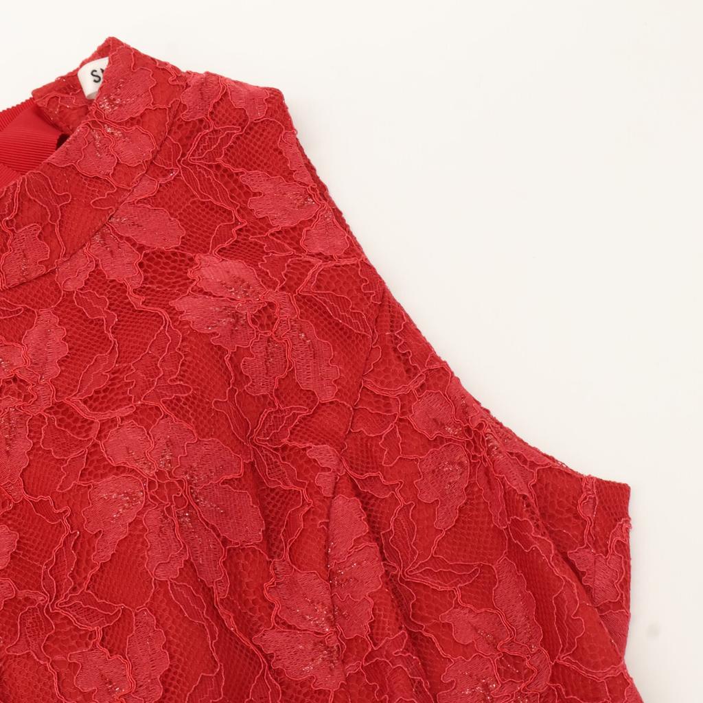 Snidel [Excellent Condition] SWFO234058 Back Ribbon Lace Sleeveless Long Dress/ Dress 0 RedUsed