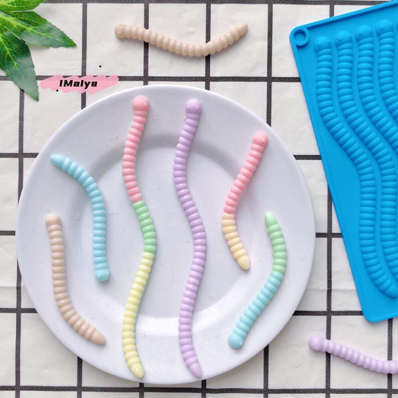 1 шт. Силиконовая форма для червячных жевательных конфет, DIY, шоколадного пудинга, печенья, лоток с ячейками для льда, кухонные инструменты для выпечки