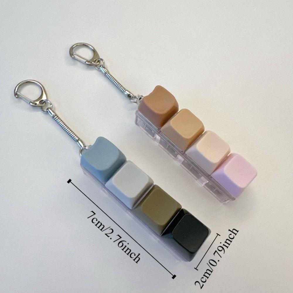Keys Button Fidget Keychain DIY Keyboard Finger Keyboard Cap Relaxing Pinch Toy  Adult