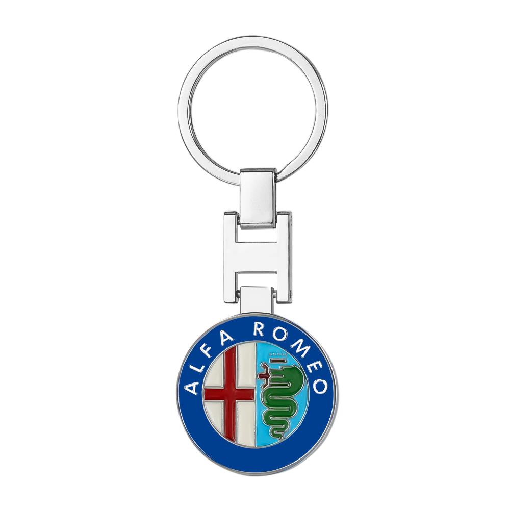 XTXG4 Metal/Leather/Nylon Car Keychain Auto Badge Styling Gift Pendant For Alfa Romeo Sportiva 156 Stelvio Giulia Giulietta 147 GT 4C