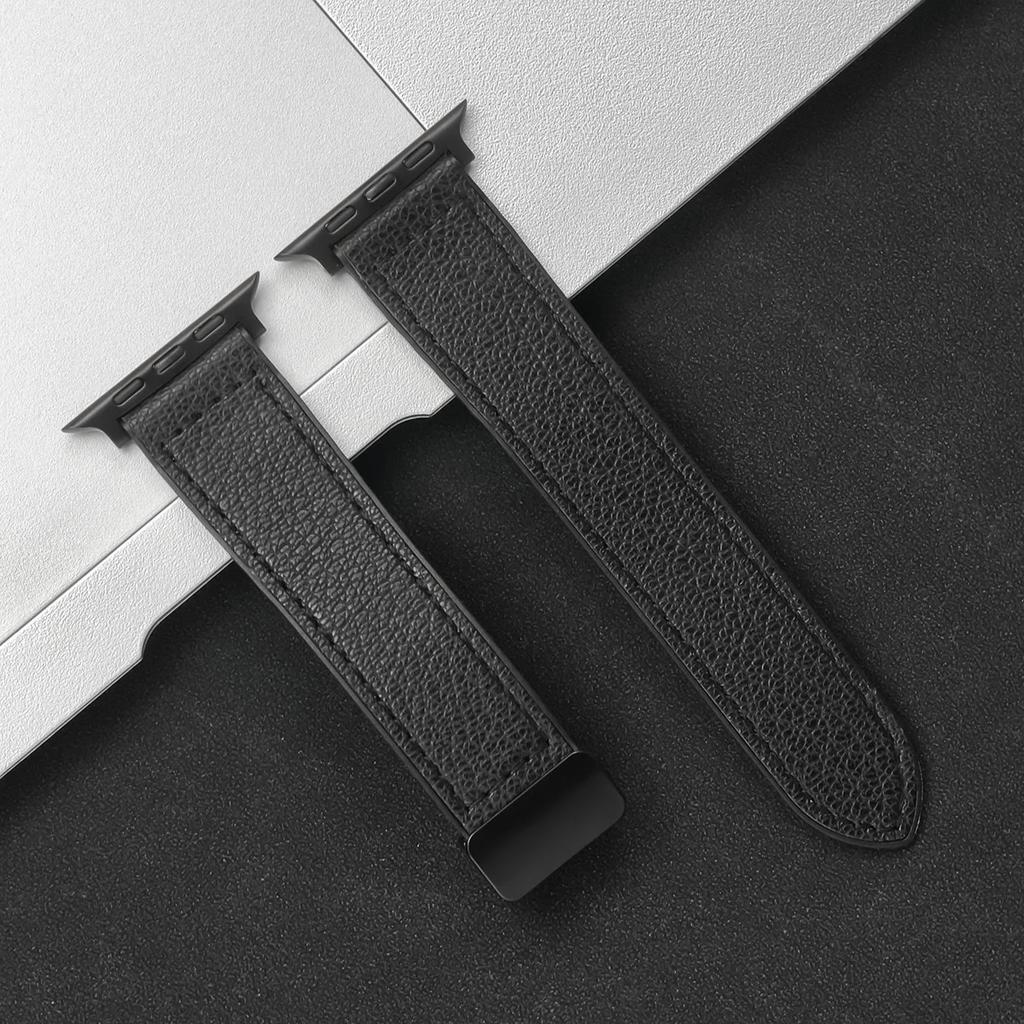 Силиконовый+Кожаный ремешок для Apple Watch Band 49мм 44/42/45/38/40/41мм Аксессуары Браслет для iWatch Ultra Series 9 8 7 SE 6 5 4