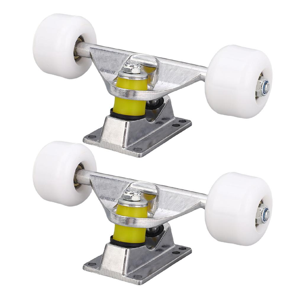2PCS   Trucks Set with 4 Wheels Aluminum Alloy 5 Inch Shock Absorption  board Truck for Replacement
