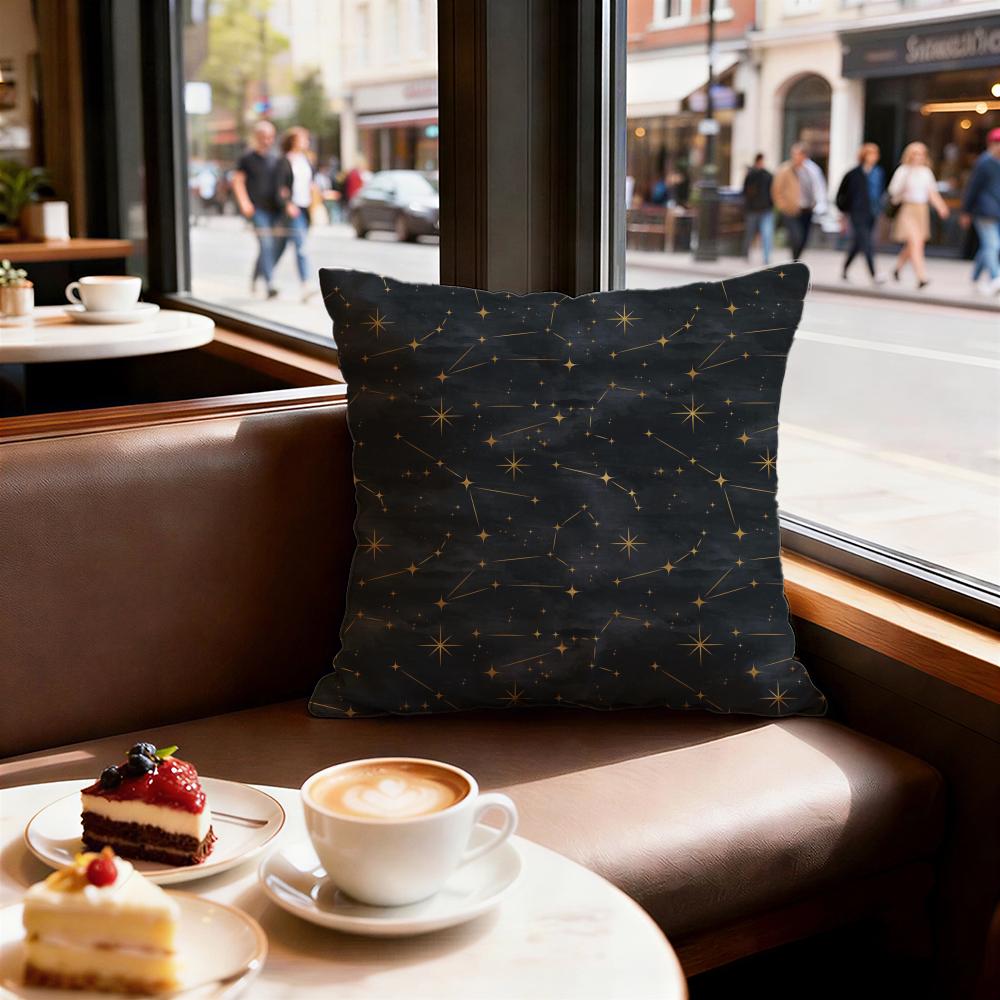 Constellation Pattern Cushion Cover Set of Decorative Short Plush Pillow Covers for Sofa Soft Cushion Case x cm