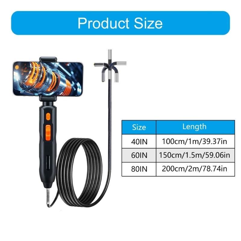 Flexible Industrial Borescope With 6 Customizable LED radiances And 210 Degree Reverse Curving For Narrow Areas