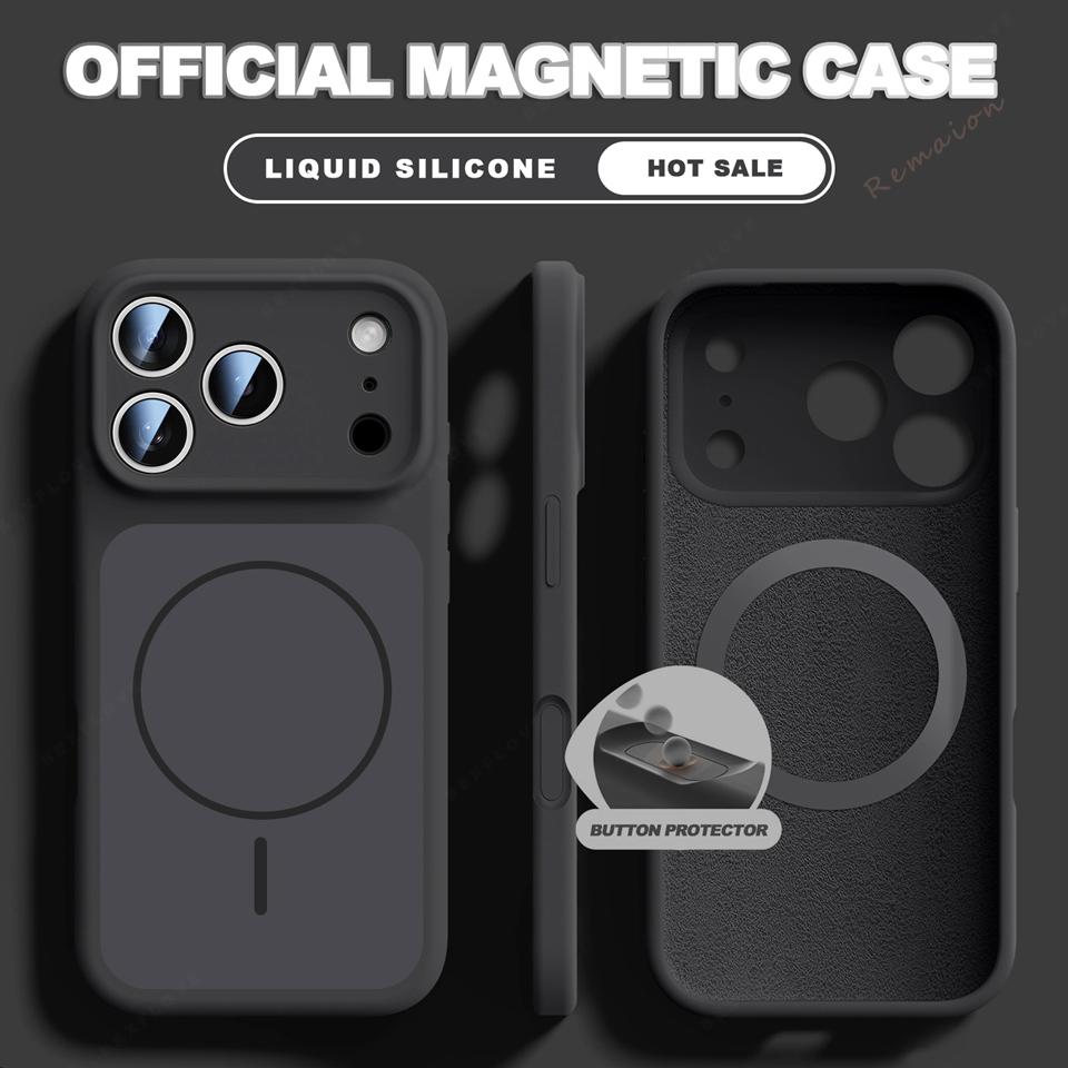New Official Liquid Silicone For Magsafe Magnetic Phone Case For iPhone 17 Pro Max Air 14 15 16 Plus 13 ShockProof Soft Cover