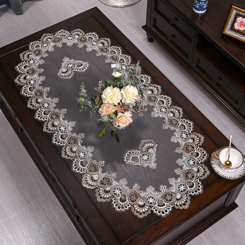 Новая дакроновая скатерть для журнального столика овальной формы Европейская скатерть Вышитый дорожка на обеденный стол Дом