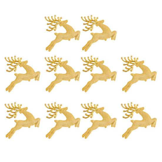 10 шт. Пластиковые подвесные украшения в виде оленей, Блестящие украшения в виде лосей для рождественской елки, Праздничные украшения для вечеринки, Рождественские подарки