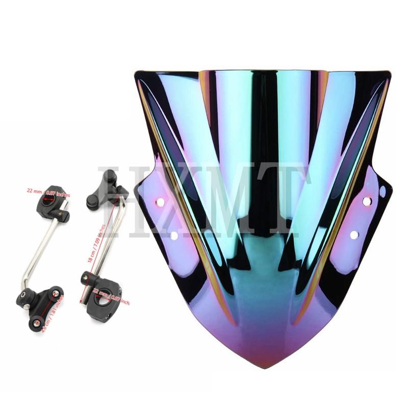 Motorcycle Windshield Windscreen With adjustable bracket Wind Screen For Yamaha MT125 FZ1 FZ6 FZ8 FZ8N XJ6 MT-01 MT03 MT09 MT07