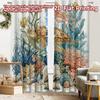 2pcs, 2D FLAT PRINTING Curtains (Without Rod) Ocean Harmony(1) Festive Fashion Curtains Semi-Sheer Curtains Decorations For Home