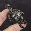 Септария Медный Кулон Кулон в виде Черепахи, обернутый медной проволокой Ювелирное изделие ручной работы Кулон с драгоценным камнем для женщин Кулон, обернутый проволокой Подарок для мамы