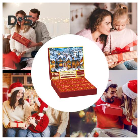 Christmas Advent Calendar Puzzle 1000 Christmas Countdown Jigsaw Puzzle Winter Santa Snowman Holiday Ornament