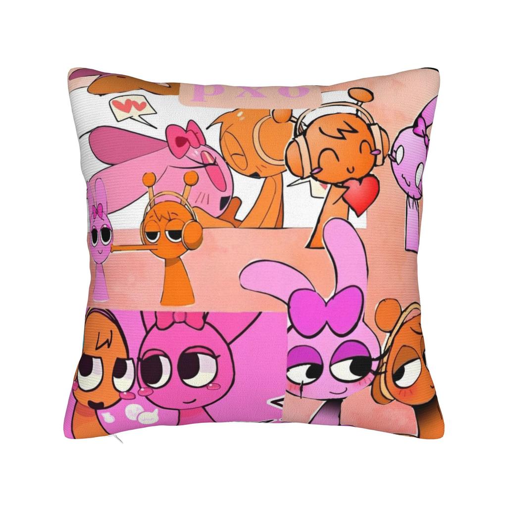 Sprunki Characters Game Pillowcase Polyester Cushion Cover Gift  Throw Pillow Case Cover Seater Zippered 40X40cm