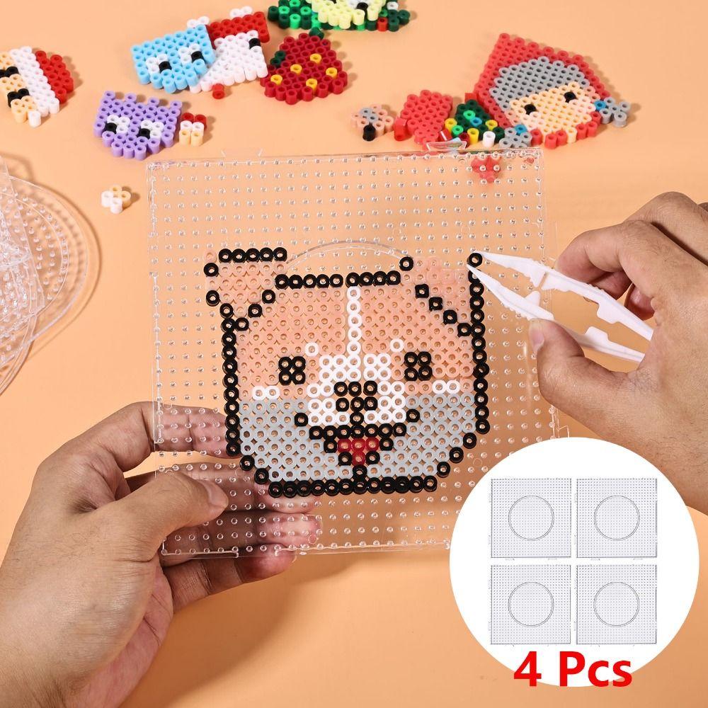 4Pcs High Temperature Resistance Melting Beads Pegboards DIY 2.6mm Hama Beads template  Kids Craft