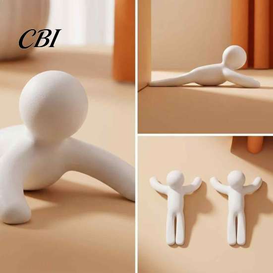 Windproof Door Fixing 2Pcs Funny Little Guy Stopper, 3D Printed Decorative Creative Housewarming Gift Stop, Novelty Human Shaped Wedge, Fun Home Decor